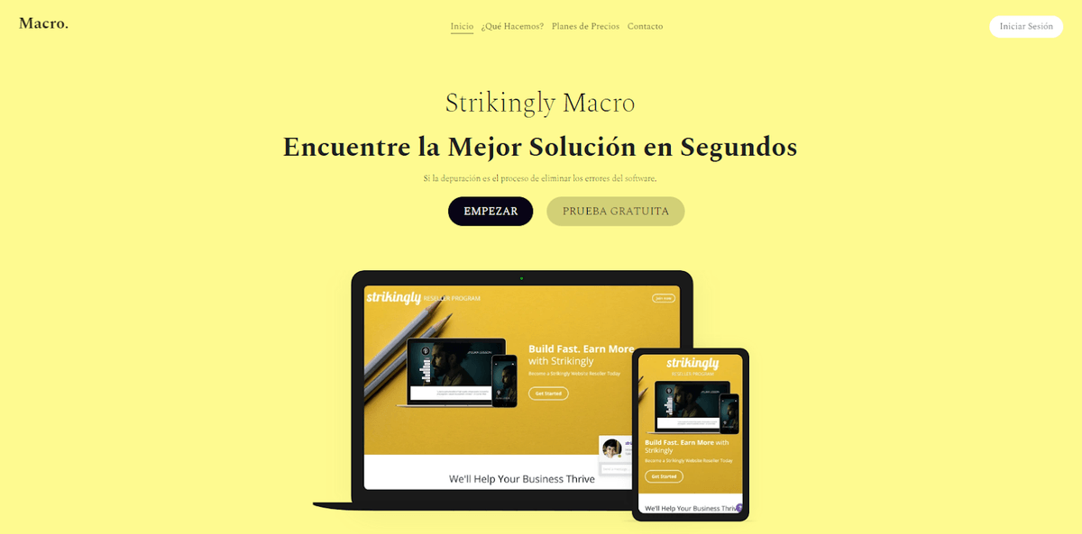 Uderzająco makro szablon Uderzająco makro szablon