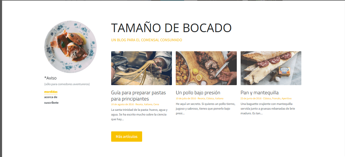 Plantilla de blog de tamaño byte de Strikingly Plantilla de blog de tamaño byte de Strikingly