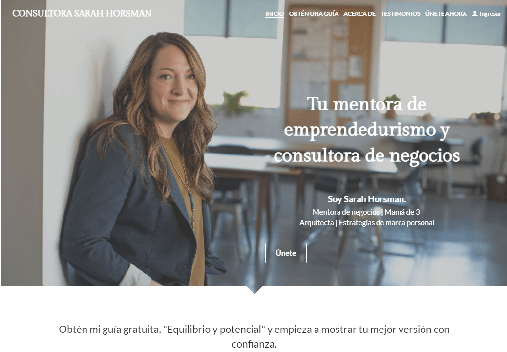 Plantilla de sitio web personal de Sarah Horsman de Strikingly Plantilla de sitio web personal de Sarah Horsman de Strikingly