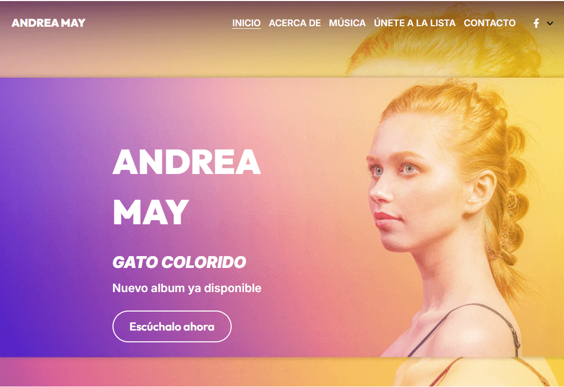 Plantilla de Andrea May de Strikingly Plantilla de Andrea May de Strikingly