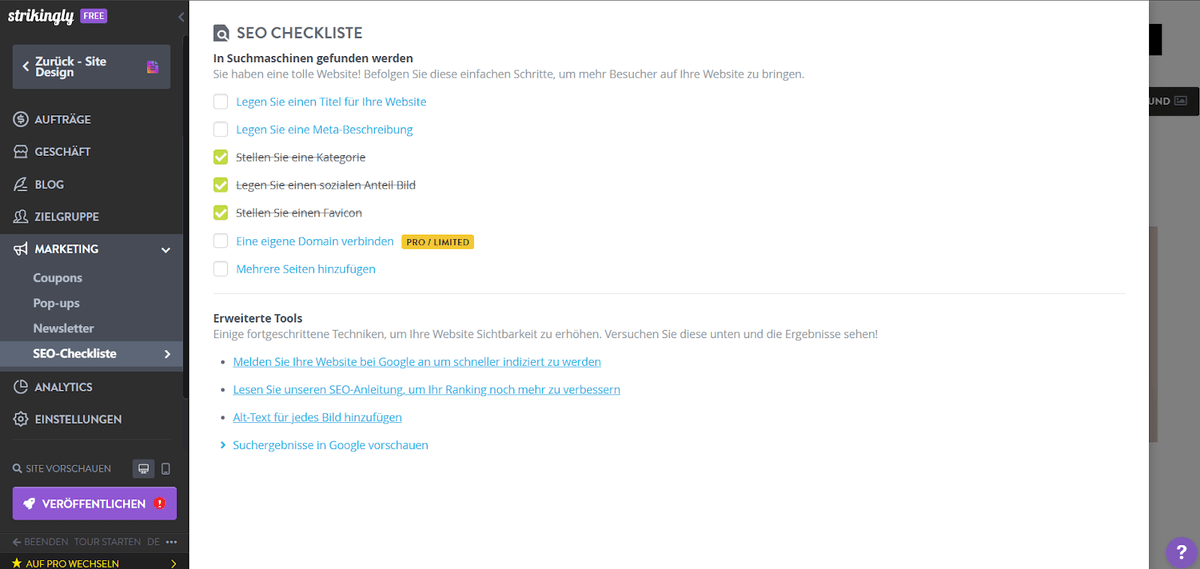 Nutzung der SEO-Funktionen von Strikingly zur Steigerung der Sichtbarkeit Nutzung der SEO-Funktionen von Strikingly zur Steigerung der Sichtbarkeit