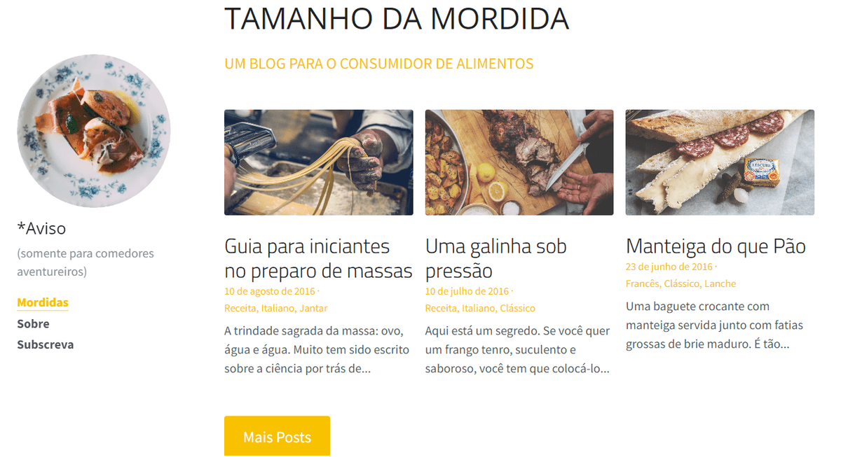 Modelo de blog de tamanho byte da Strikingly Modelo de blog de tamanho byte da Strikingly