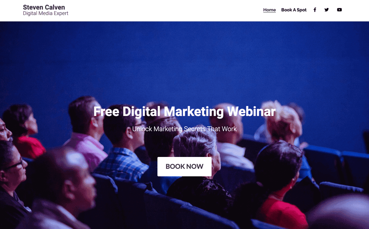 Szablon seminarium internetowego od Strikingly Szablon seminarium internetowego od Strikingly