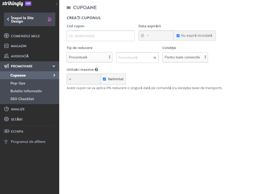 Cupoane pentru programul de fidelitate Cupoane pentru programul de fidelitate