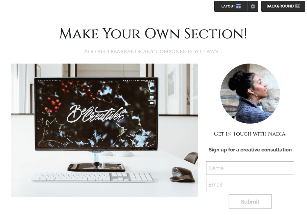 Strikingly Make Your Own Section Strikingly Make Your Own Section