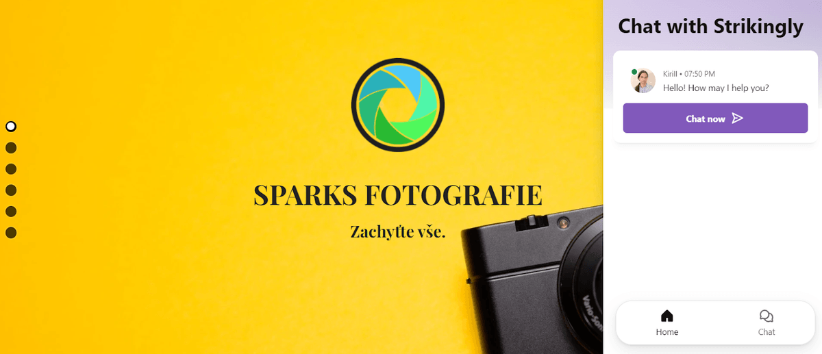 Jiskry fotografování s oknem chatu Jiskry fotografování s oknem chatu