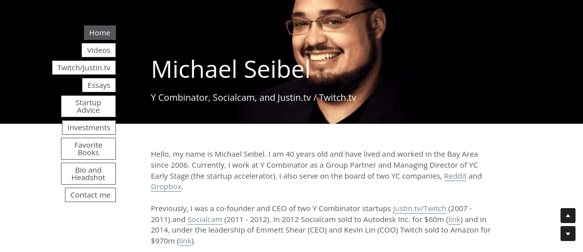 Przykład bloga – użytkownik Strikingly Michael Seibel Przykład bloga – użytkownik Strikingly Michael Seibel