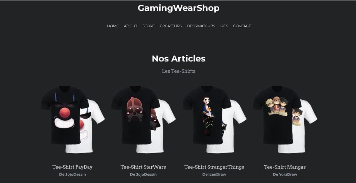 Le site Gamingwearshop sur Strikingly Le site Gamingwearshop sur Strikingly