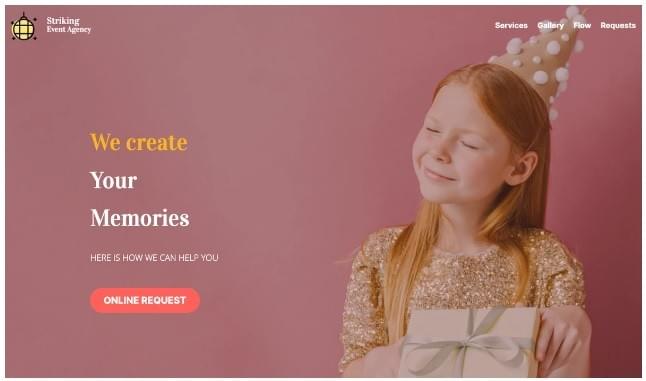 plantilla de Strikingly Striking Event website plantilla de Strikingly Striking Event website
