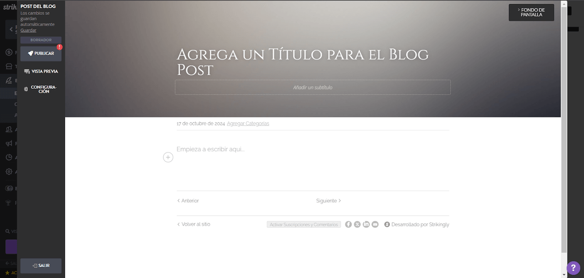 Escribe tu Primer Blog Entrada Escribe tu Primer Blog Entrada