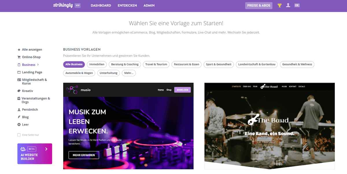 Kostenlose Website-Baukästen Kostenlose Website-Baukästen