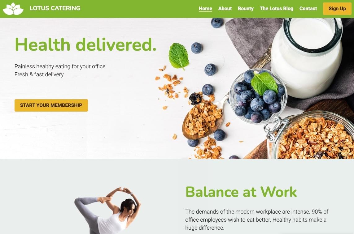 plantilla de Strikingly Lotus Catering website plantilla de Strikingly Lotus Catering website