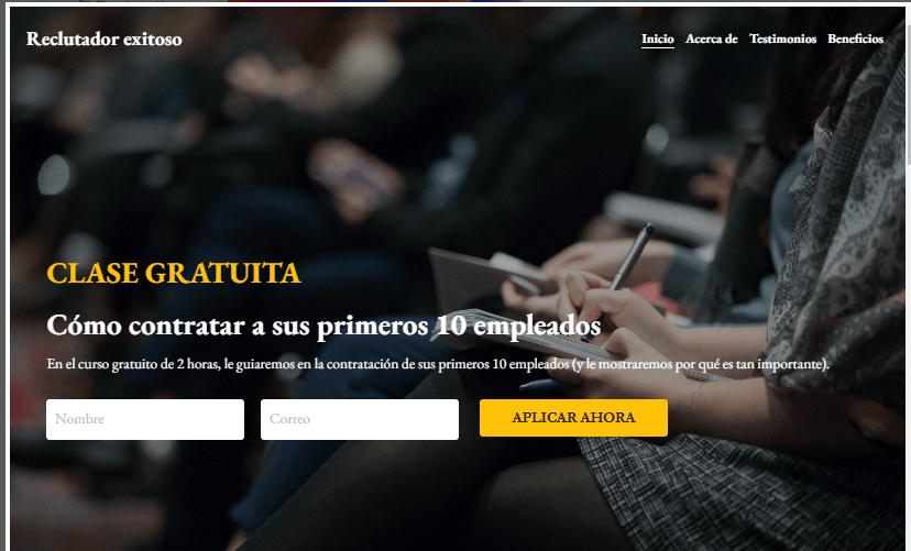 Plantilla de éxito para reclutadores de Strikingly Plantilla de éxito para reclutadores de Strikingly