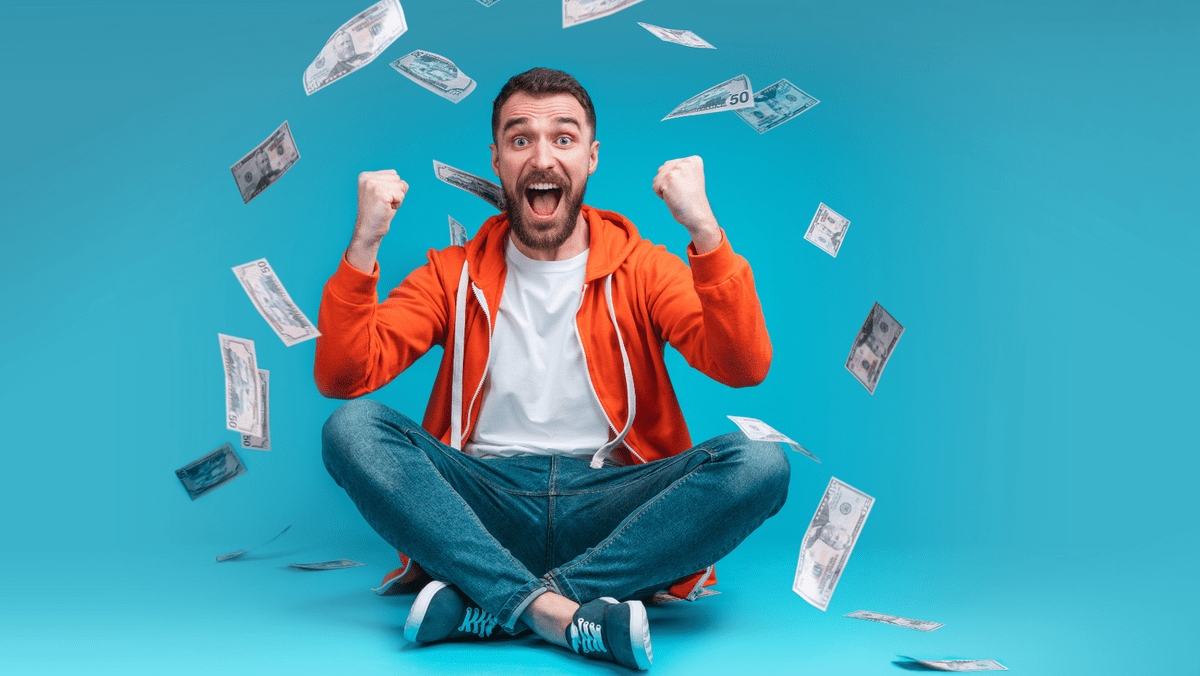 Bearded Man Celebrating Victory Bearded Man Celebrating Victory