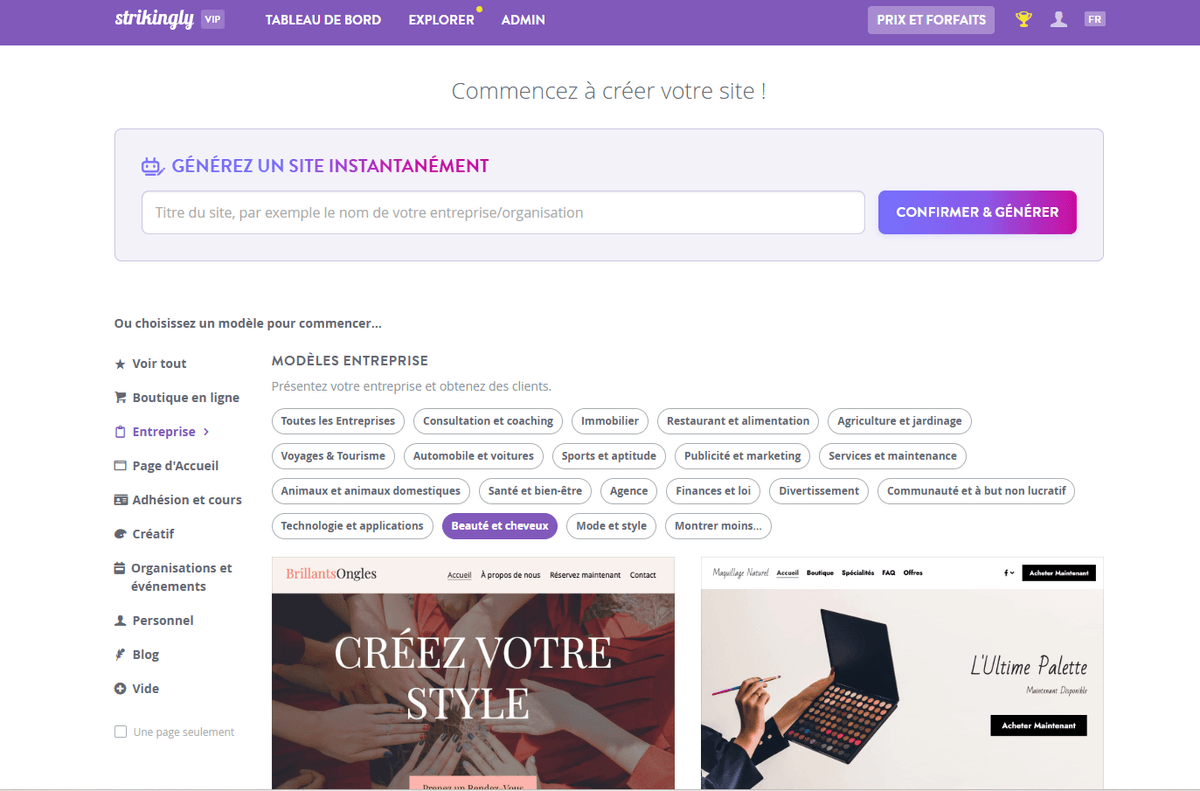Modèles de conception de site Web pilotés par l'IA Modèles de conception de site Web pilotés par l'IA