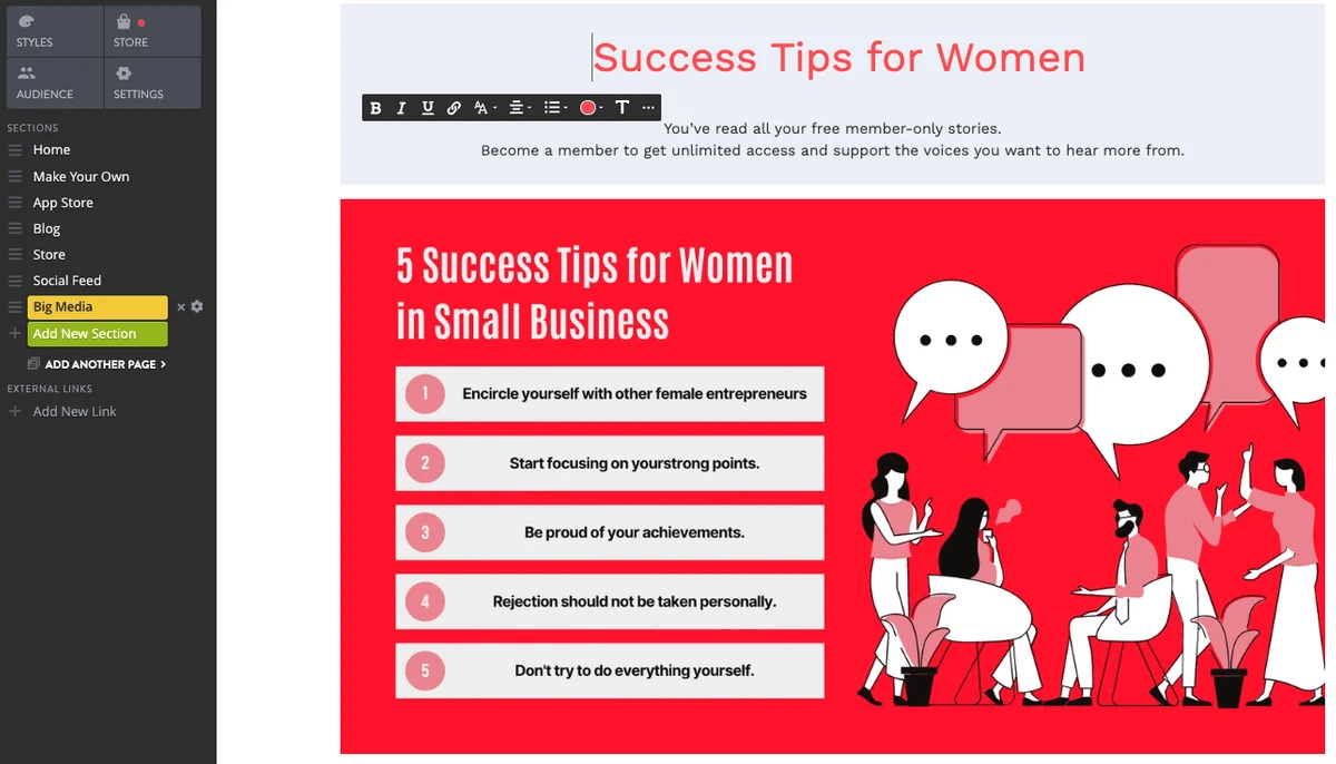 Infographics on Strikingly Editor Infographics on Strikingly Editor