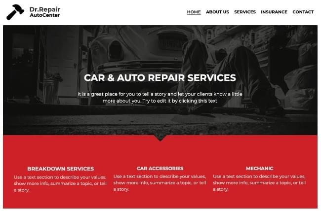plantilla de Strikingly Dr. Repair Website plantilla de Strikingly Dr. Repair Website