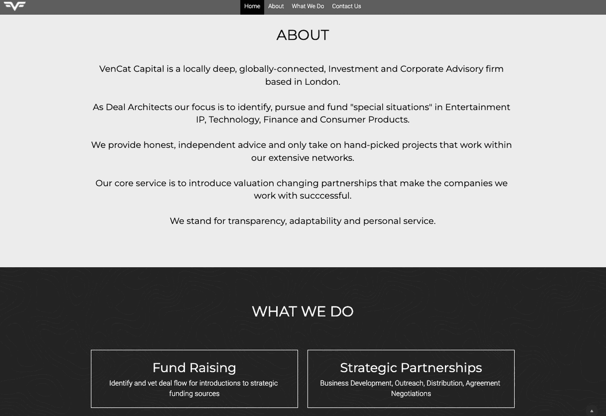 Pernyataan Visi Bisnis Vencat Capital Pernyataan Visi Bisnis Vencat Capital