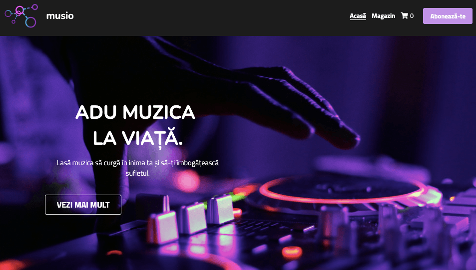 Musio - Model Strikingly Music Musio - Model Strikingly Music
