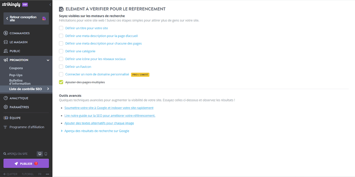 Maximiser le potentiel SEO avec Strikingly Maximiser le potentiel SEO avec Strikingly