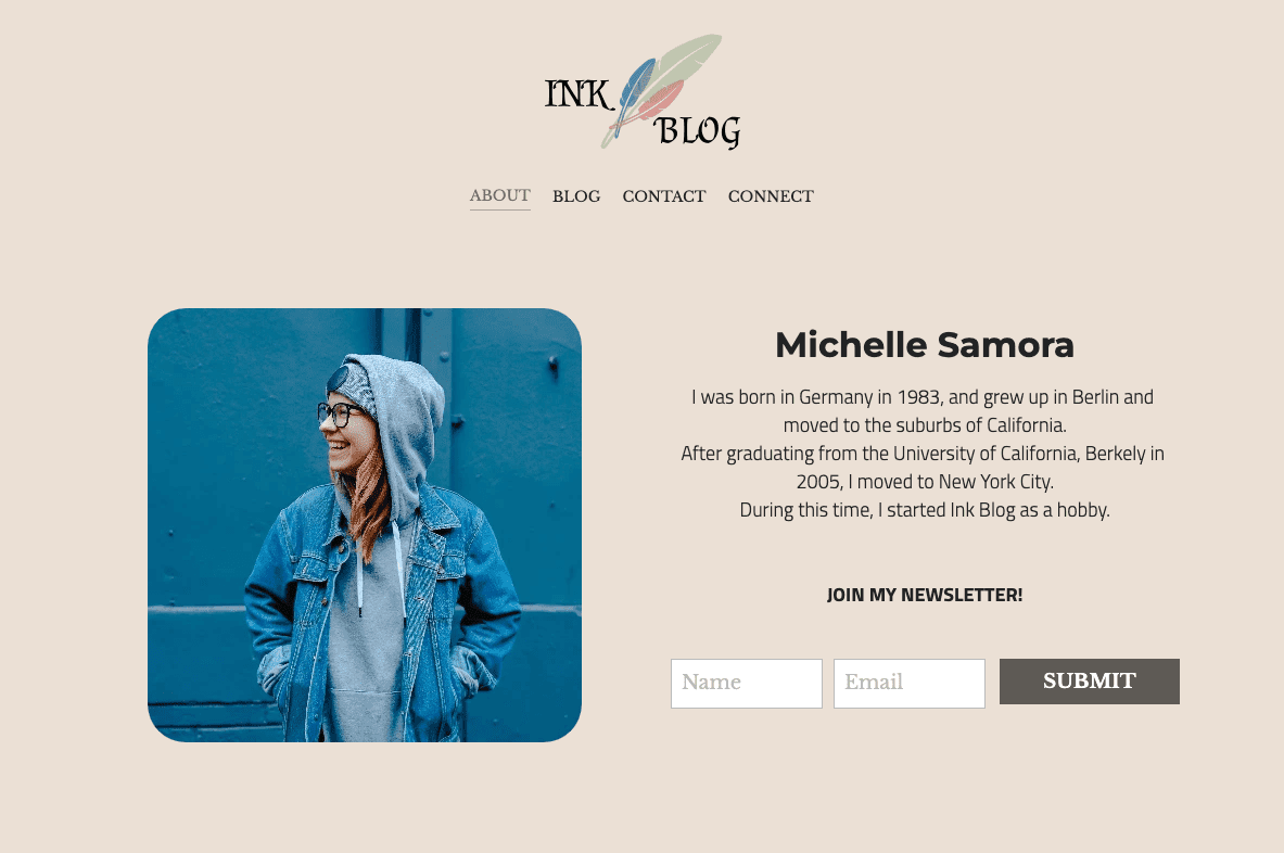 Strikingly — szablon bloga InkBlog Strikingly — szablon bloga InkBlog