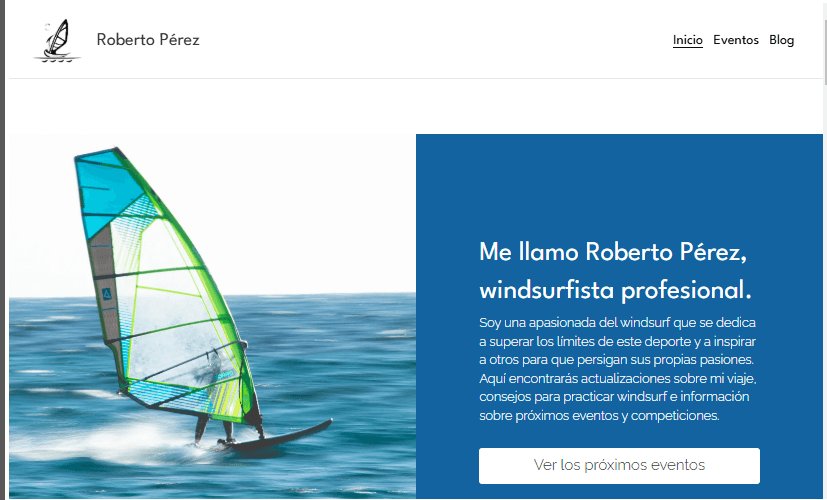 Plantilla de windsurf de Strikingly Plantilla de windsurf de Strikingly