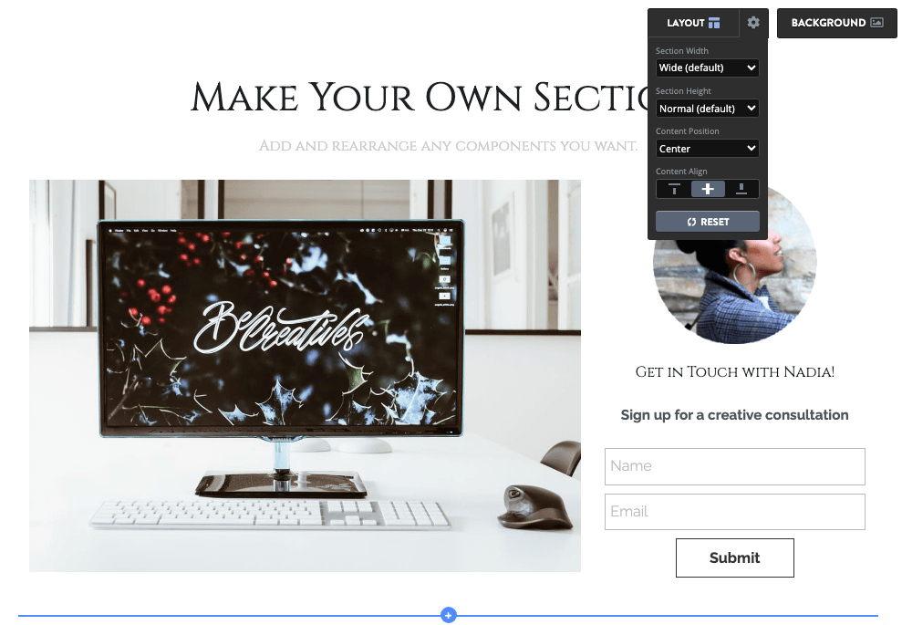 Strikingly Make-Your-Own Section Strikingly Make-Your-Own Section