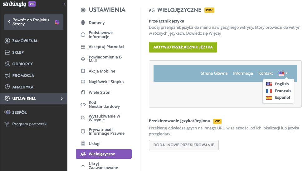 Edytor Strikingly - Wielojęzyczna Strona Edytor Strikingly - Wielojęzyczna Strona
