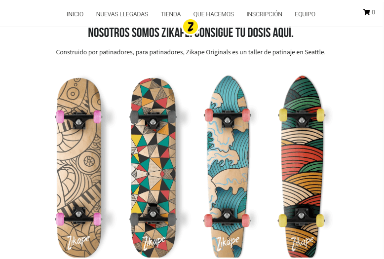 Plantilla Zikape de Strikingly Plantilla Zikape de Strikingly