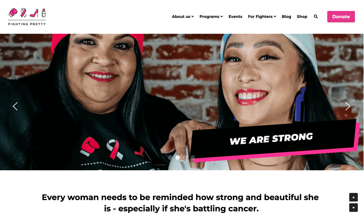 Fighting Pretty Non Profit -sivusto Fighting Pretty Non Profit -sivusto