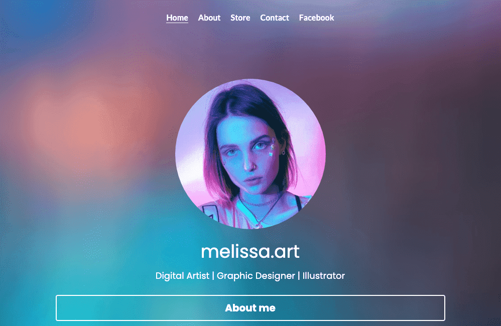 Szablon strony internetowej Melissa.Art firmy Strikingly Szablon strony internetowej Melissa.Art firmy Strikingly