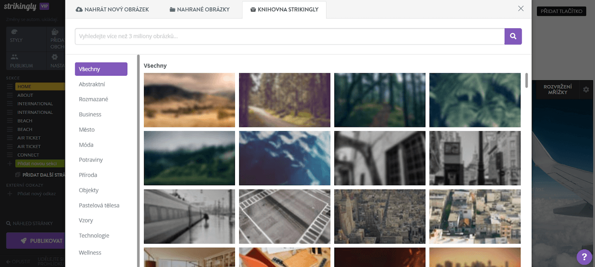 Vyberte obrázek na pozadí svého webu z knihovny Strikingly Vyberte obrázek na pozadí svého webu z knihovny Strikingly