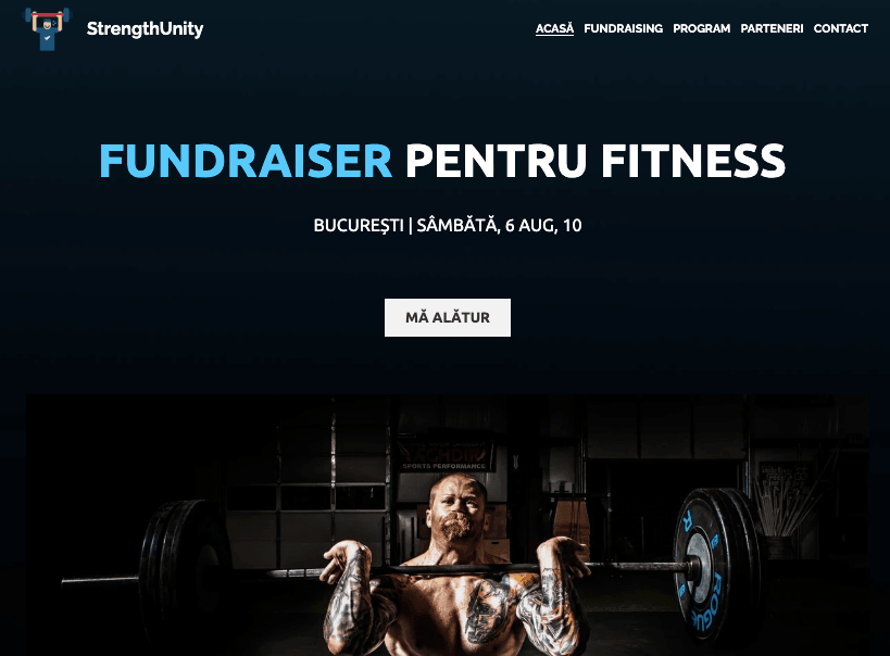 Șablon de site nonprofit Strenth Unity de la Strikingly Șablon de site nonprofit Strenth Unity de la Strikingly