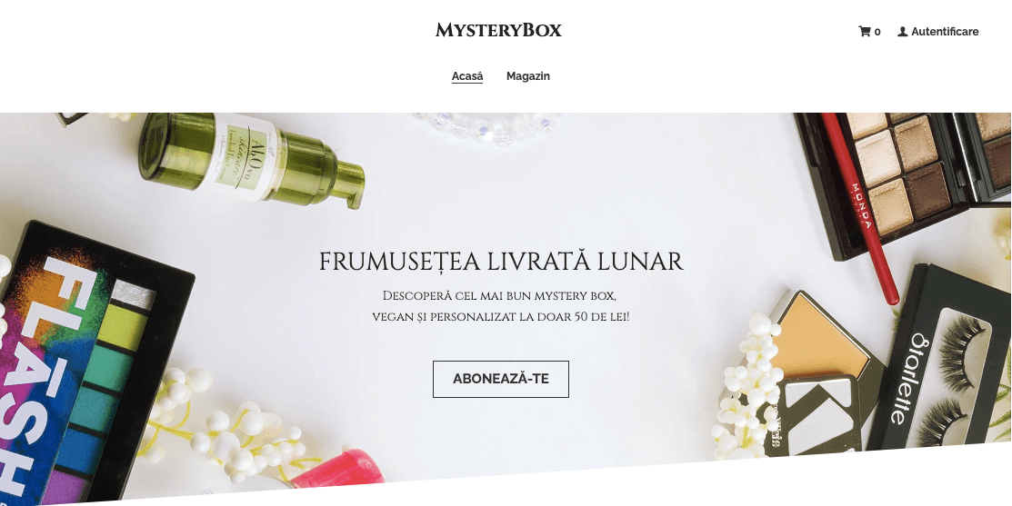 Șablon de cutie misterioasă pentru site-urile web pentru artiști de machiaj Șablon de cutie misterioasă pentru site-urile web pentru artiști de machiaj