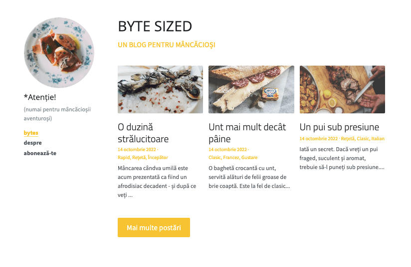 Surprinzător - Șablon de blog de dimensiunea octetilor Surprinzător - Șablon de blog de dimensiunea octetilor