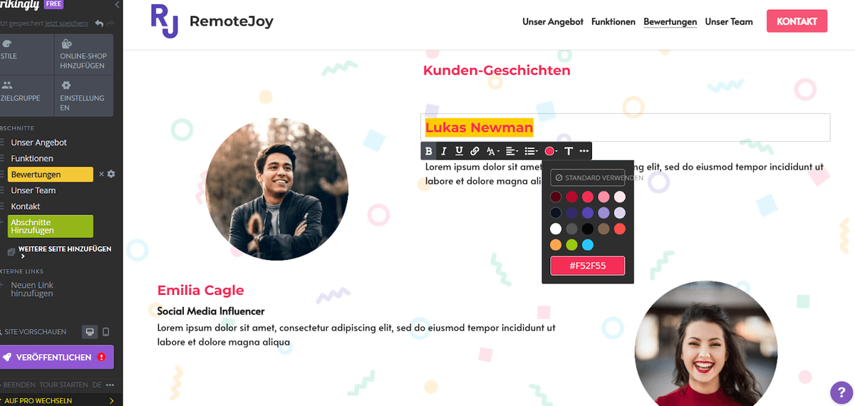 Benutzerfreundlicher Website-Builder Benutzerfreundlicher Website-Builder