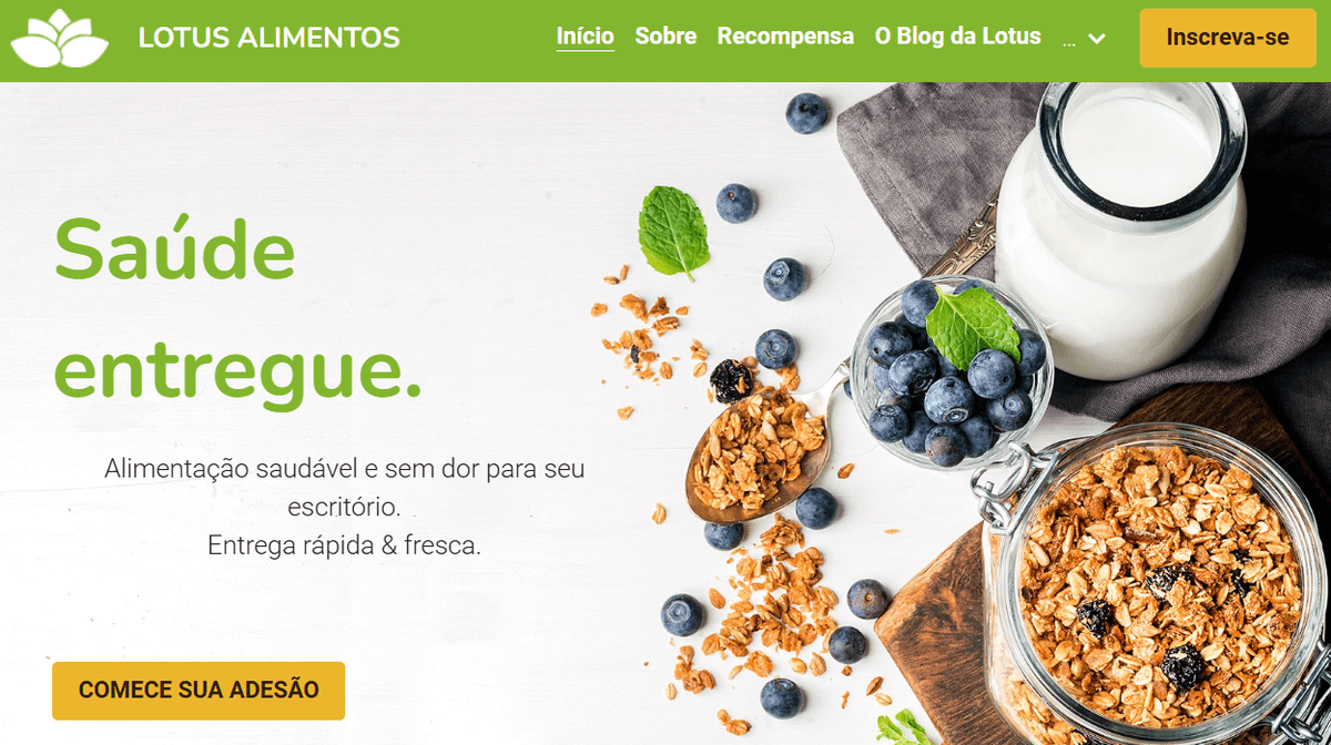 Modelo de Buffet Lotus da Strikingly Modelo de Buffet Lotus da Strikingly