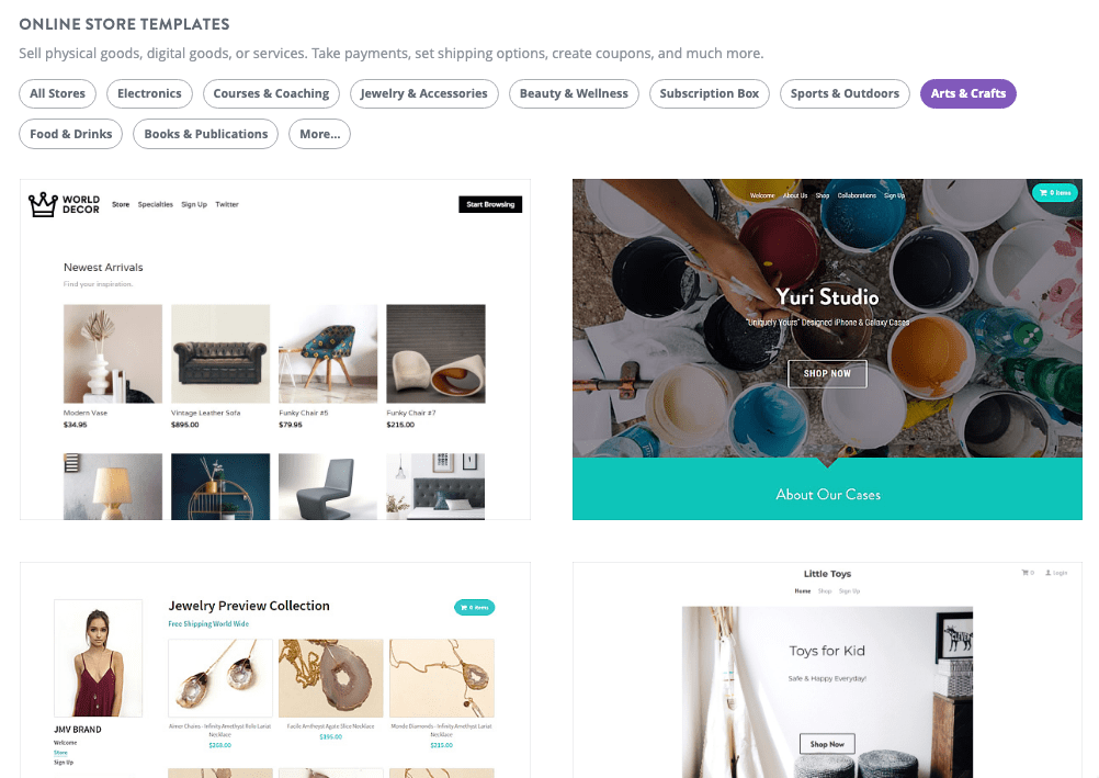 Strikingly Template Selection Page Strikingly Template Selection Page