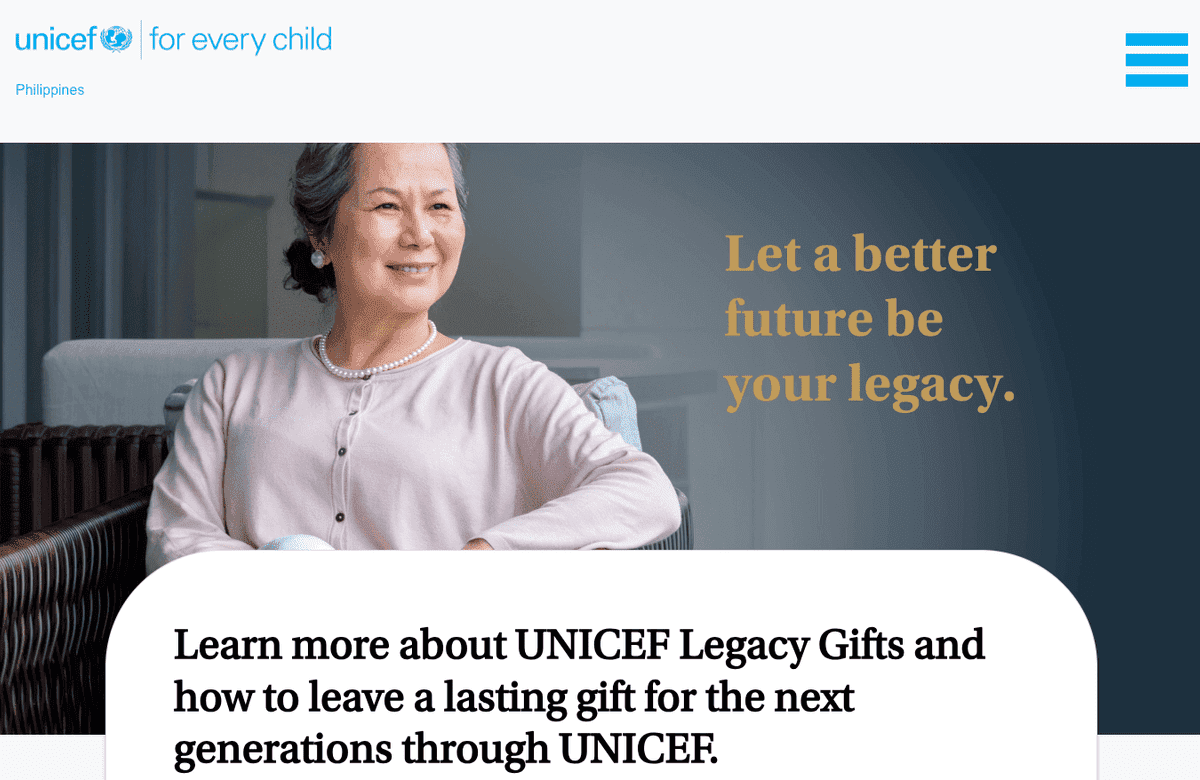 موقع الويب غير الربحي: اليونيسف موقع الويب غير الربحي: اليونيسف