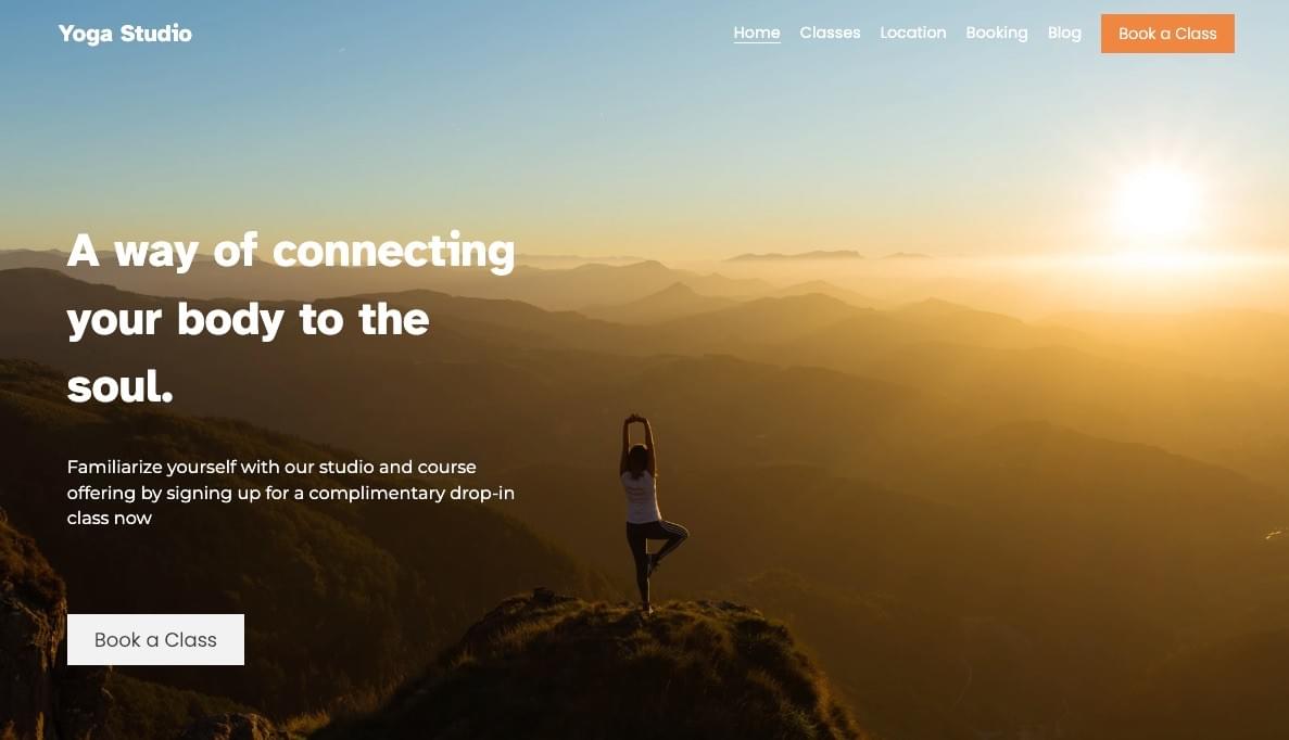 plantilla de Strikingly Yoga Studio website plantilla de Strikingly Yoga Studio website