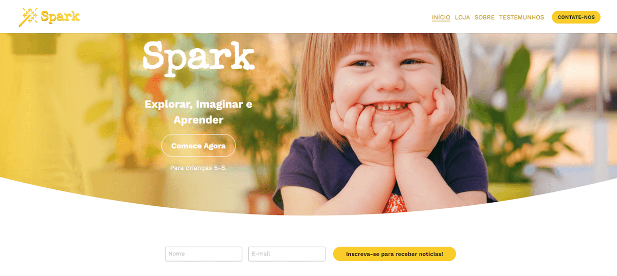 Modelo de loja virtual Spark da Strikingly Modelo de loja virtual Spark da Strikingly