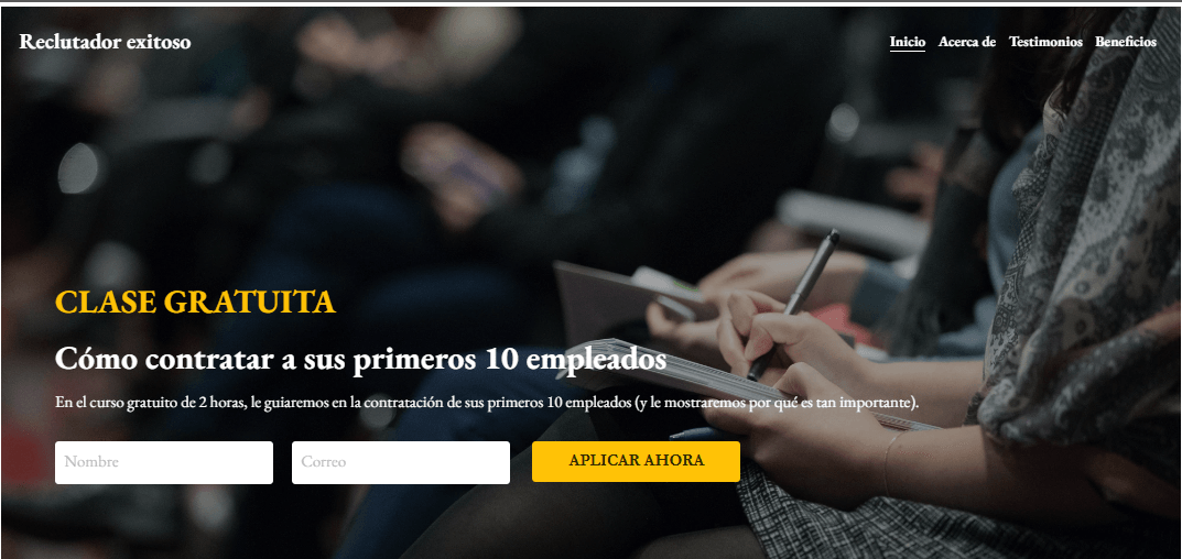Plantilla de éxito para reclutadores de Strikingly Plantilla de éxito para reclutadores de Strikingly