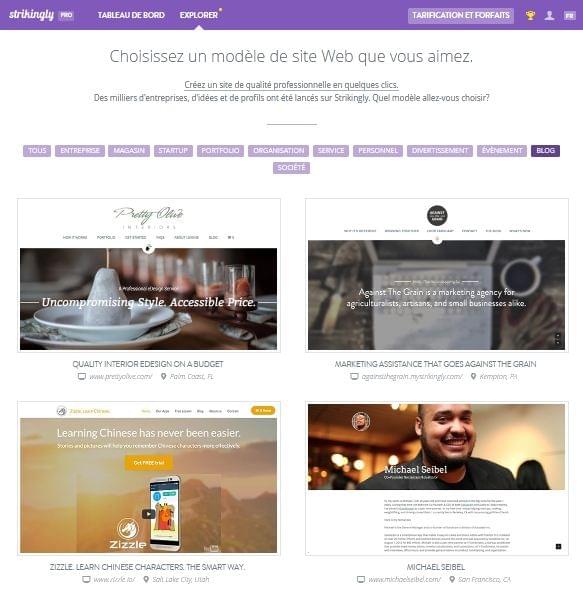 Modèles de conception de blog sur Strikingly Modèles de conception de blog sur Strikingly