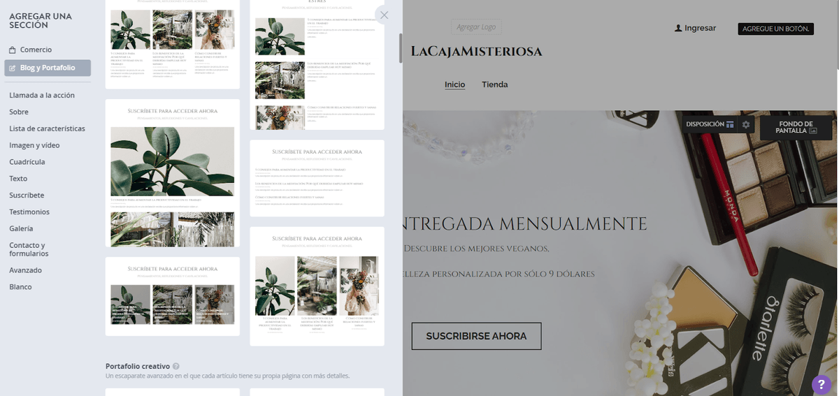 Añade la Sección de "Blog Sencillo" Añade la Sección de "Blog Sencillo"