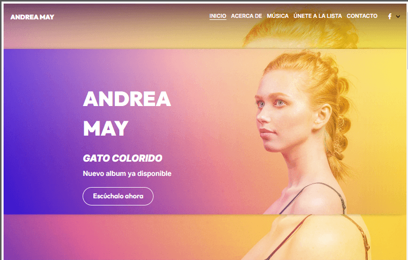 Plantilla de Andrea May de Strikingly Plantilla de Andrea May de Strikingly
