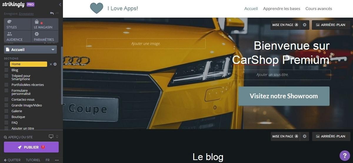 Exemple de site web de concessionnaire automobile sur Strikingly Exemple de site web de concessionnaire automobile sur Strikingly