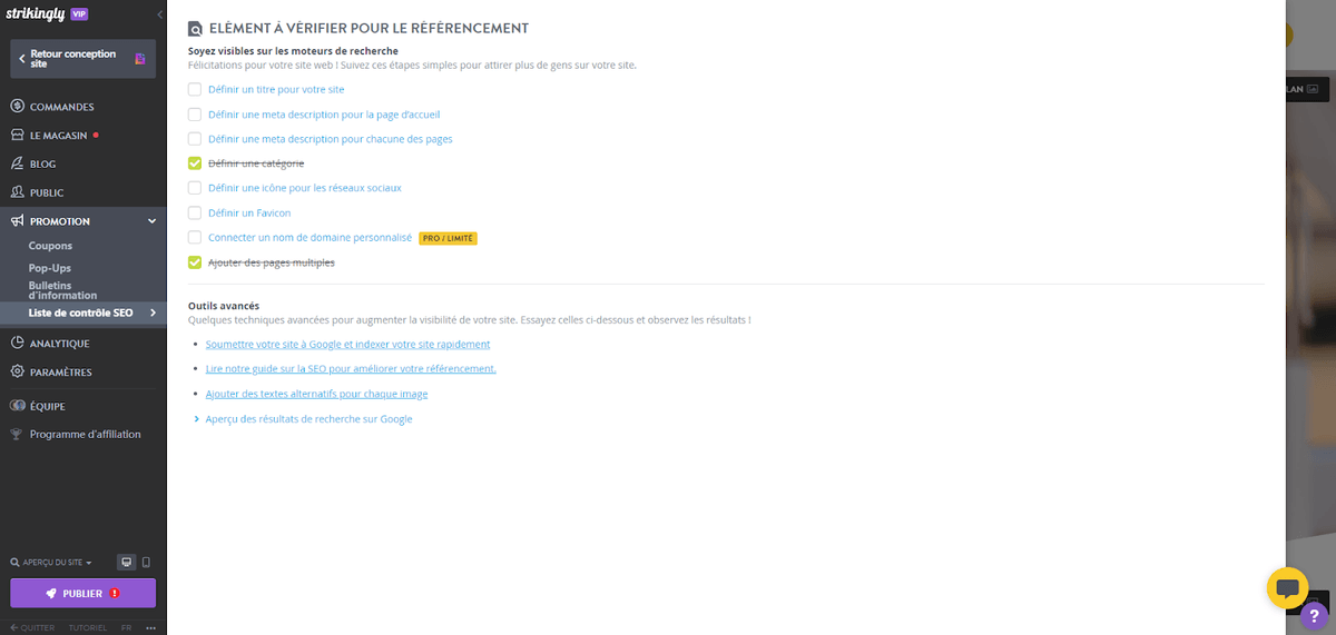 Outils de SEO et de marketing Outils de SEO et de marketing