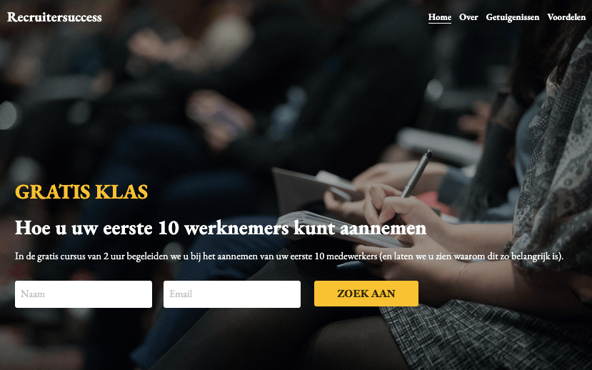 Successjabloon voor recruiter van Strikingly Successjabloon voor recruiter van Strikingly