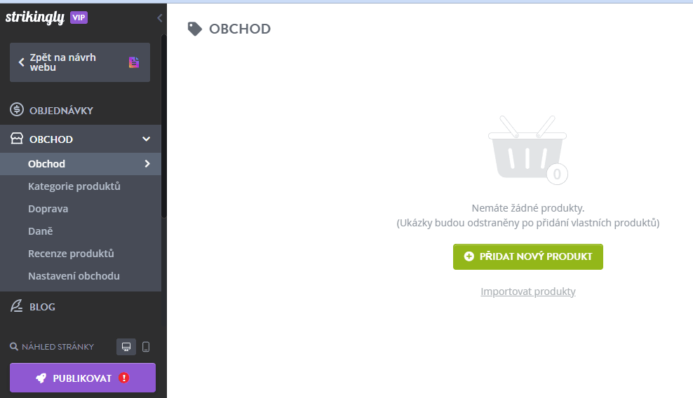 Nápadně internetový obchod přidává produkty Nápadně internetový obchod přidává produkty