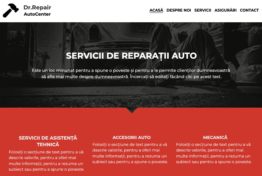 Șablon de site Dr. Repair de la Strikingly Șablon de site Dr. Repair de la Strikingly
